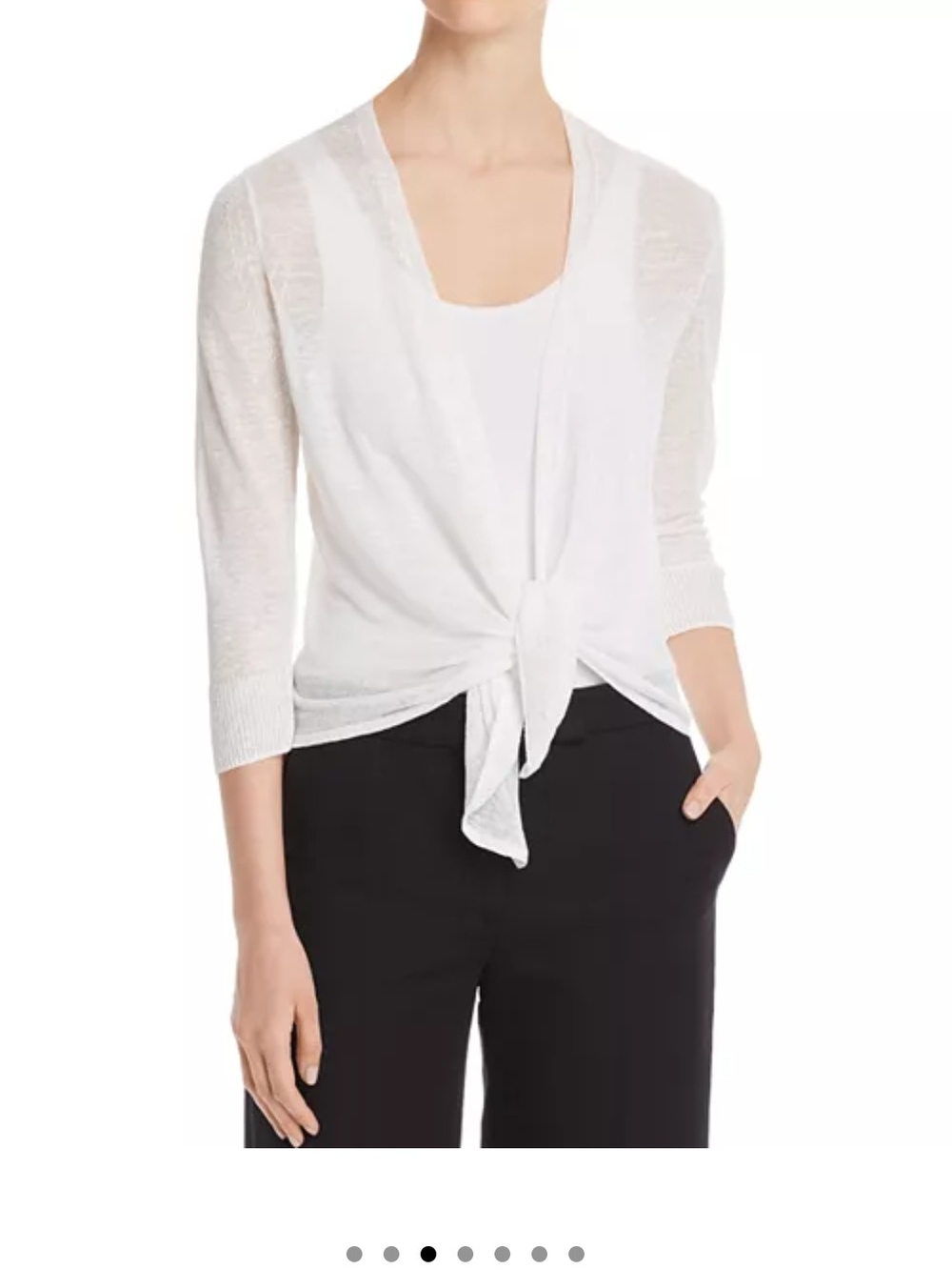 NIC+ZOE White Tie-Front Lightweight Cardigan